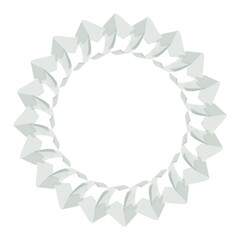 Poster - Gray glossy pattern in the form of a circle on a white background. 3d rendering illustration. Decor.