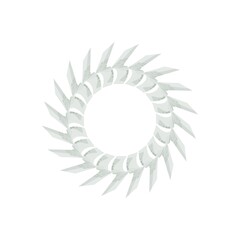 Poster - Gray glossy pattern in the form of a circle on a white background. 3d rendering illustration. Decor.