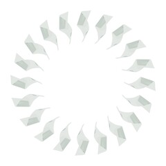Poster - Gray glossy pattern in the form of a circle on a white background. 3d rendering illustration. Decor.