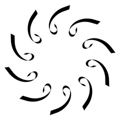 Poster - Black monochrome pattern in the form of a circle on a white background. 3d rendering illustration. Decor.
