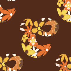 Poster - Retro letter C from the alphabet seamless repeat pattern print background