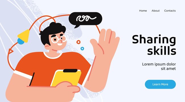 Online education modern flat design concept. Landing page template. Vector illustration for web and graphic design.