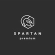 © Wings - Vector Logo Spartan, Vector Logo Sparta, Logo Spartan Helm on black background