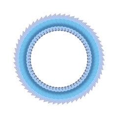 Poster - Blue-pink pattern in the form of a circle on a white background. 3d rendering illustration. Decor. Collage creation.