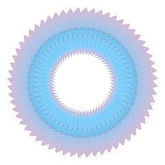 Poster - Blue-pink pattern in the form of a circle on a white background. 3d rendering illustration. Decor. Collage creation.