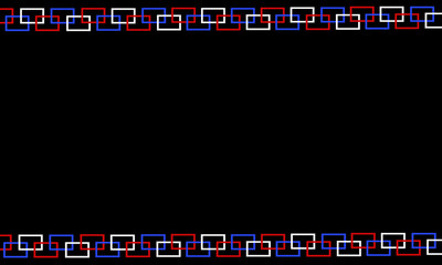 Aufkleber - Jointed rectangular frames of  blue,red and white colors on a black background