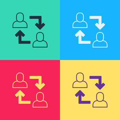 Poster - Pop art Project team base icon isolated on color background. Business analysis and planning, consulting, team work, project management. Vector