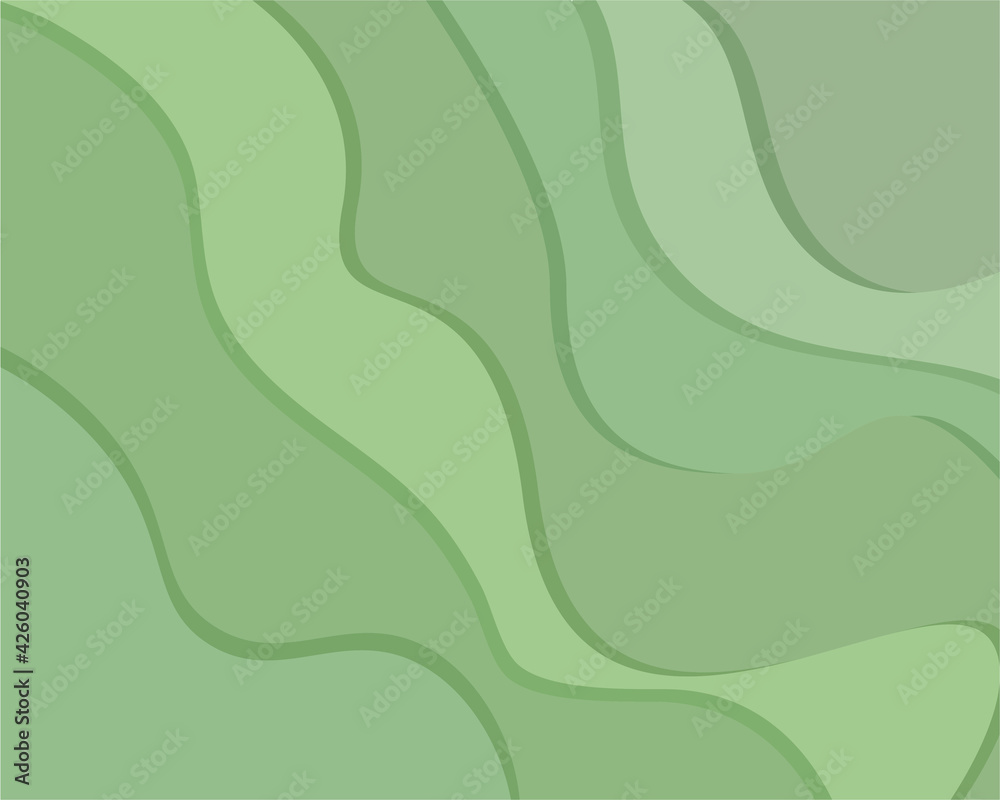 Beautiful green background in pastel colors. Green waves ...