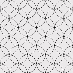 Aufkleber - Dashed circles ornament. Monochrome seamless vector pattern.