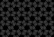 Black seamless pattern of woven triangular shaped bands. Vector dark repeating background illustration.