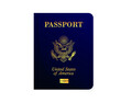 © Emir - United States passenger passport and vaccination certificate. Air travel concept. Tourism concept.