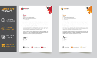 Wall Mural - Professional Letterhead Design Template ,Clean, modern Letterhead Design 