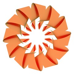 Poster - Pale orange or beige abstract circular pattern. 3d rendering illustration. Decorating.