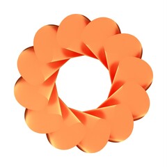 Poster - Pale orange or beige abstract circular pattern with a white circle inside. 3d rendering illustration. Decorating.