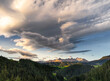 © robertharding - Sunset on Catinaccio mountain in the Dolomites and cloud cover, Trentino-Alto Adige, Italy