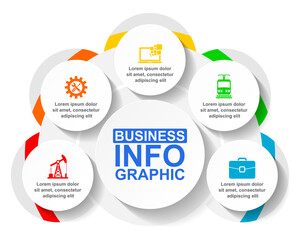 Leinwandbilder - Modern design infographic vector template for presentation, chart, diagram, business concept with 5 options