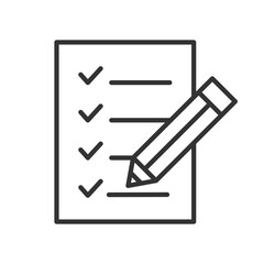 Poster - checklist icon. approve clipboard linear symbol vector illustration. check mark line document icon. 