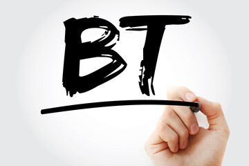 Poster - BT - Business Technology acronym with marker, business concept background