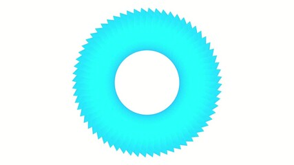 Poster - Light blue rotating abstract pattern of lines and a gradient with a white circle inside. 3d rendering animation. Motion design. Well suited for creating a video background, video mastering.
