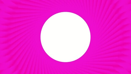 Poster - Fiolet rotating abstract pattern of lines and a gradient with a white circle inside. 3d rendering animation. Motion design. Well suited for creating a video background, video mastering.