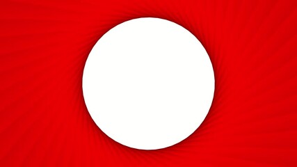 Poster - Red rotating abstract pattern of lines and a gradient where there is a white circle inside .. 3d rendering animation. Motion design. Well suited for creating a video background, video mastering.