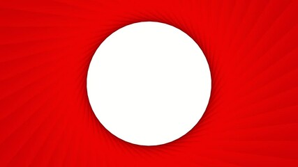 Poster - Red rotating abstract pattern of lines and a gradient where there is a white circle inside .. 3d rendering animation. Motion design. Well suited for creating a video background, video mastering.