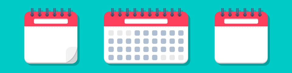 Poster - Set of calendar icon in a flat design