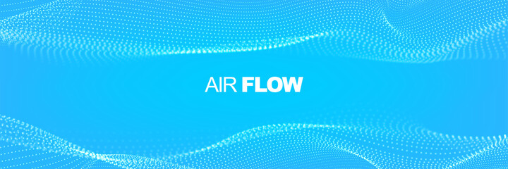 Wall Mural - particle waves showing a stream of clean fresh air. flowing particles with depth of field. air flow.