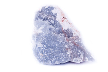 macro mineral anhydrite stone on a white background