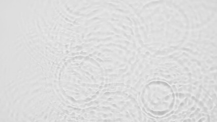 Poster - Up close, top view, Slow motion various waves of the water surface hitting the sun's rays, making them sparkle according to different patterns on a gray background video 4K.