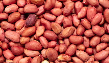 Poster - Close up of peanut nuts as background. Macro