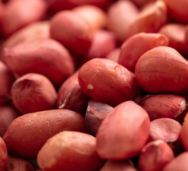 Poster - Close up of peanut nuts as background. Macro