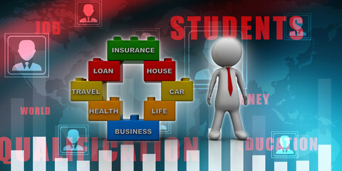 Poster - 3d rendering business leadership concept 