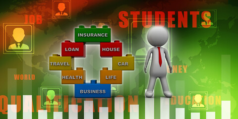 Poster - 3d rendering business leadership concept 