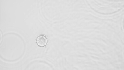 Poster - Up close, top view, Slow motion various waves of the water surface hitting the sun's rays, making them sparkle according to different patterns on a gray background video 4K.