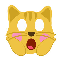 Wall Mural - Weary Cat Emoji Icon Illustration. Scared Vector Symbol Emoticon Design Doodle Vector.