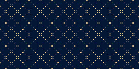golden minimal floral geometric seamless pattern. simple vector black and gold abstract background w