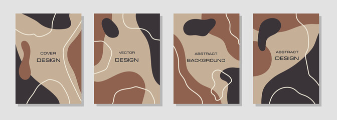 Poster - Abstract set backgrounds template with copy space for text and colorful shapes and lines. Modern vector design for social media story, post, cover, web 