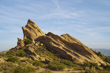This Image Shows Landmark Rosk Formations At Vaszquez Rocks Natural Area In Agua Dulce, California. The Land Features Have Been Used As A Backdrop For Many Movies And Commercials.