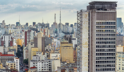 Poster - Aerial view of downtown Sao Paulo Buildings - Sao Paulo, Brazil