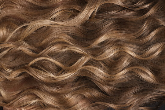 a closeup view of a bunch of shiny curls blond hair