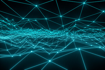 Wall Mural - abstract network concept line connection (3d rendering)