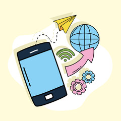 Poster - smartphone with icons