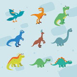 Fototapeta  - dinosaurs icon set
