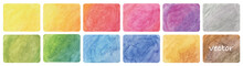 Set Of Vector Colorful Watercolor Square Strokes