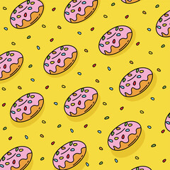 Canvas Print - sweet donuts background