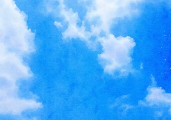  art watercolor of blue sky background