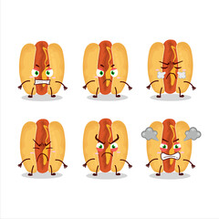 Poster - Hot dogs cartoon character with various angry expressions