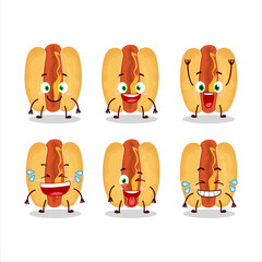 Canvas Print - Cartoon character of hot dogs with smile expression