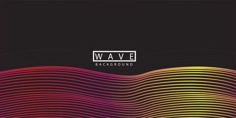 Aufkleber - Abstract wave design, digital music background, vector communication concept, overlapping circles, empty space